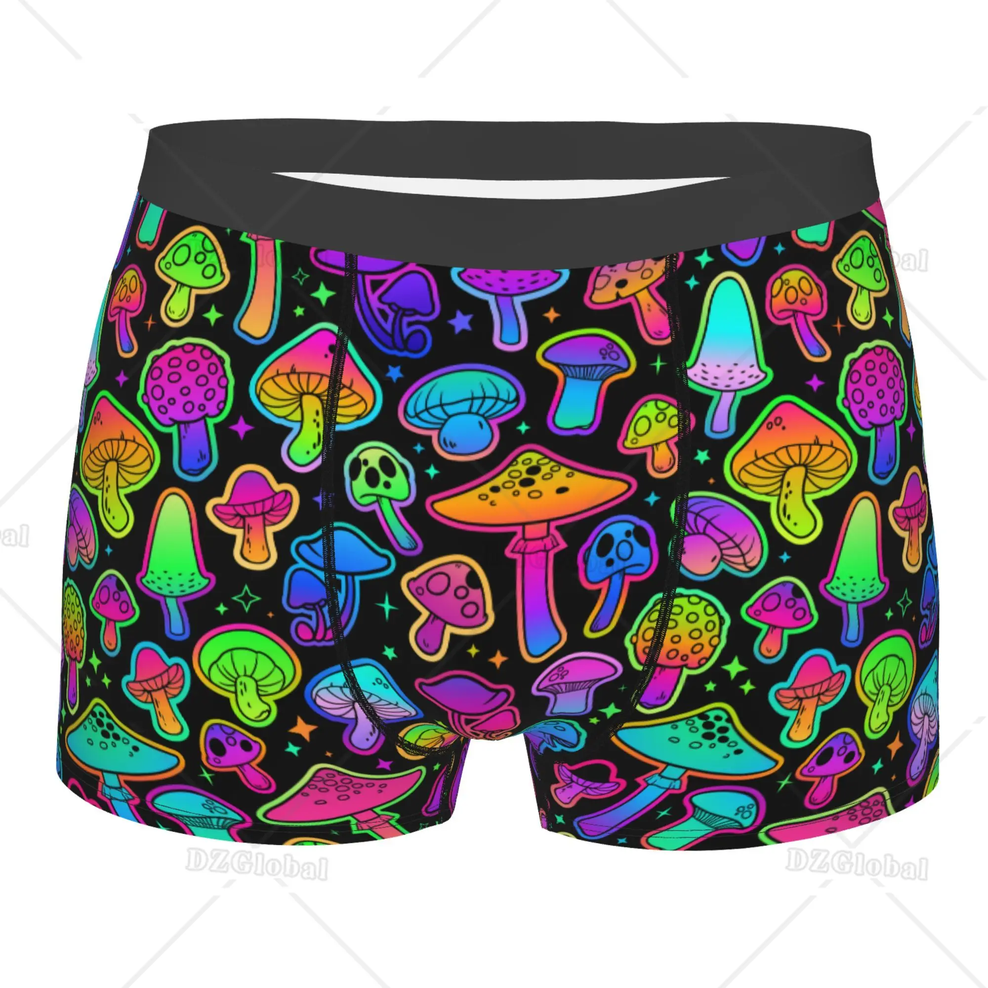 Men\'s Psychedelic Magic Underwear Mushrooms Funny Boxer Briefs Shorts Panties Male Breathable Underpants S-XXL