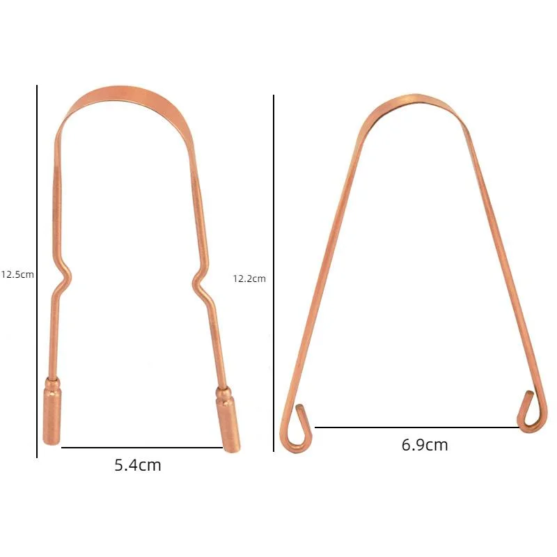 1 szt. Miedziany środek do czyszczenia skrobaczka do języka typu U, szczoteczka do zębów, powlekana, aby wyeliminować nieświeży oddech, do opieki nad zdrowiem higiena jamy ustnej zębów