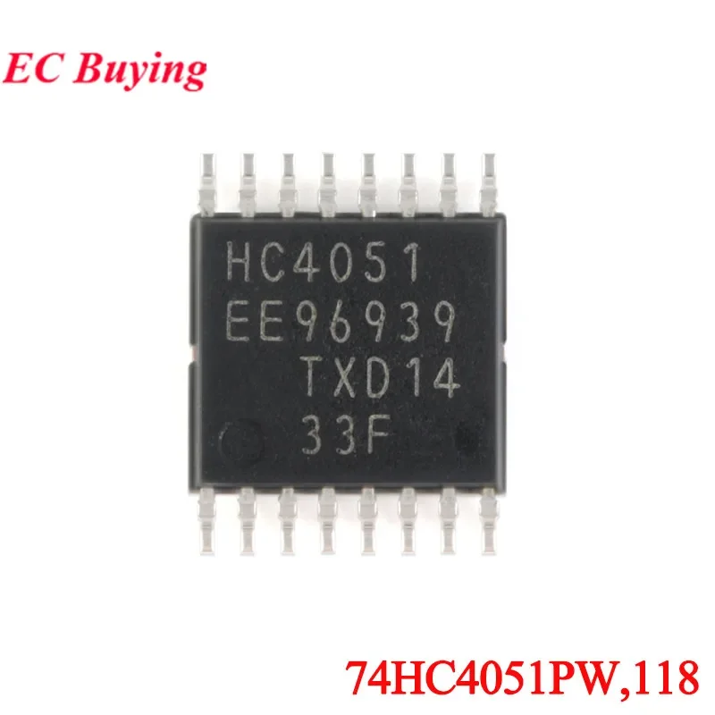 10 Buah/5 Buah 74HC4051PW 74HC4051 SN74HC4051PWR 74HC4051PW,118 HC4051 TSSOP-16 8-Channel Analog Multiplexer/Demultiplexer Chip IC