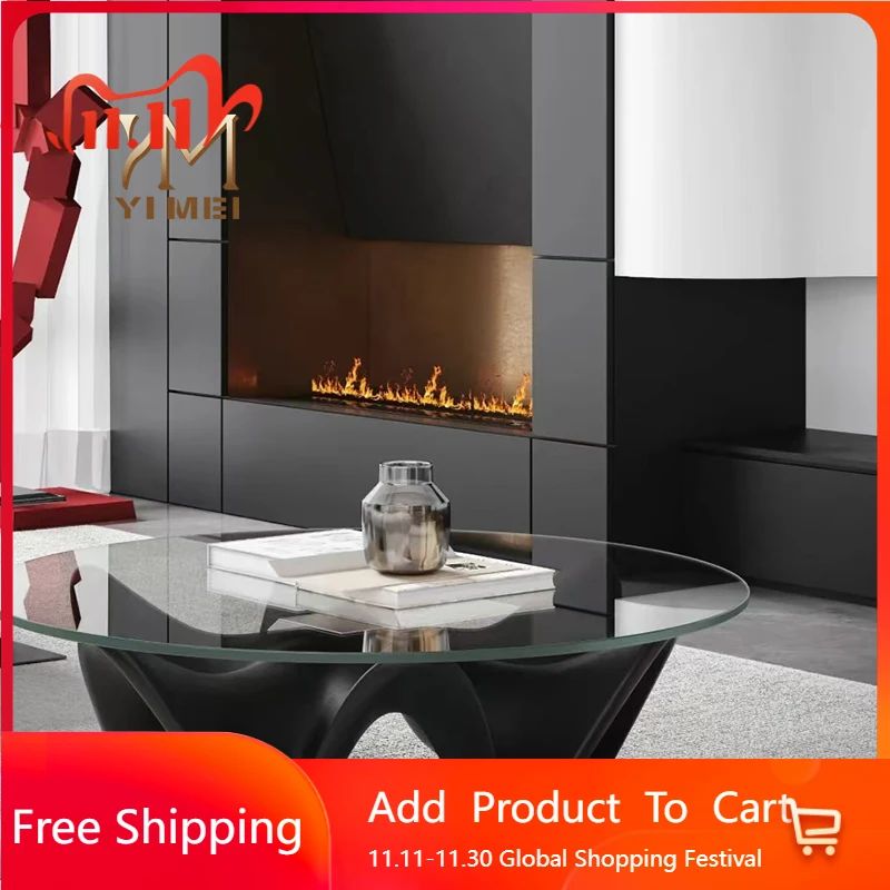 

Transparent Waiting Coffee Table Universal Funky Unique Round Fashion Cute Modern Side Table Chinese Mesas Bajas Home Products