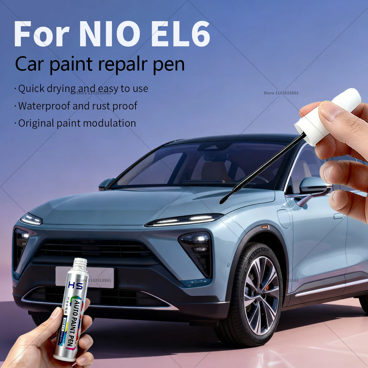 

For NIO EL6 Car Paint Repair Pen Touch Up Scratch Remover DIY Auto Accessories Black B1HDB White 002 Blue Red Silver Grey 003