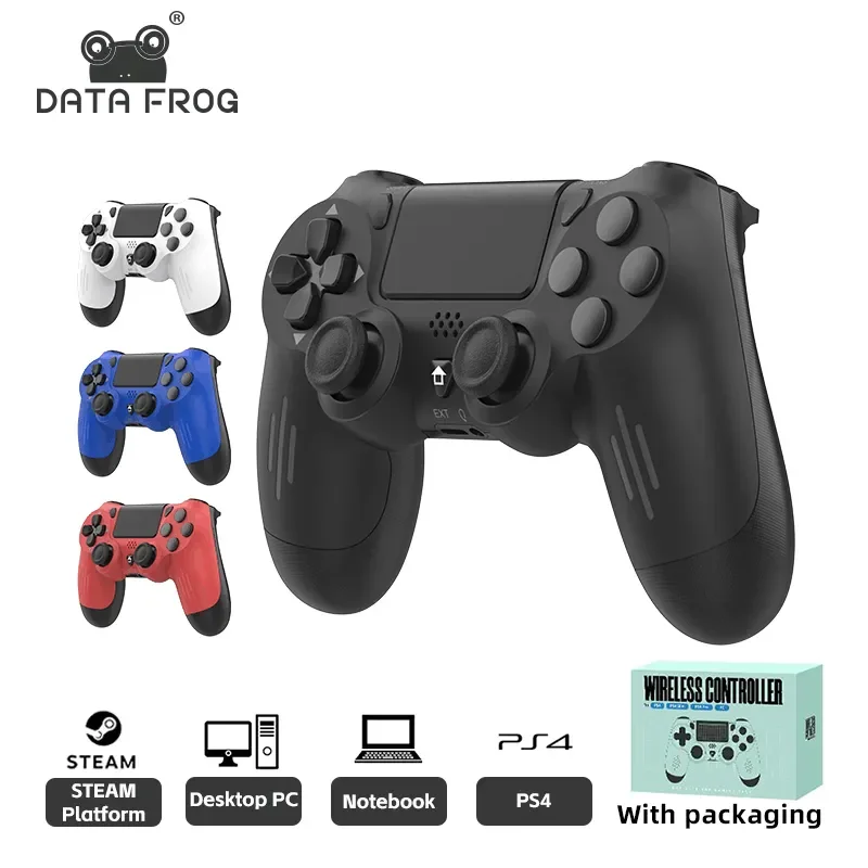 وحدة تحكم لاسلكية متوافقة مع بلوتوث لـ PS4 Slim Pro PC Vibration 6-Axis Motion Sensor Joystick Gaming Gamepad