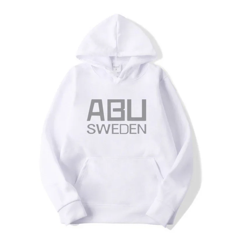 Men's Stay Abu Sweden Printed Hooded Sweatshirts Classic Vintage Funny Hoodies for Men Women Sportswear Tops Fishing outdoors