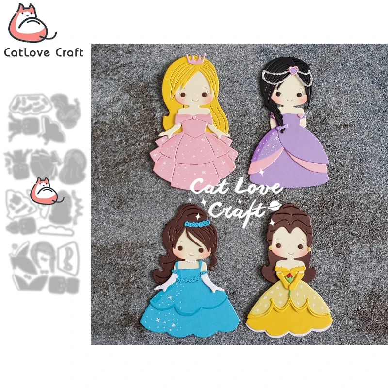 Catlove Princess Girl Metal Cutting Dies Scrapbooking Mold Stencil Die Cuts Card Making DIY Craft Embossing New Dies For 2022