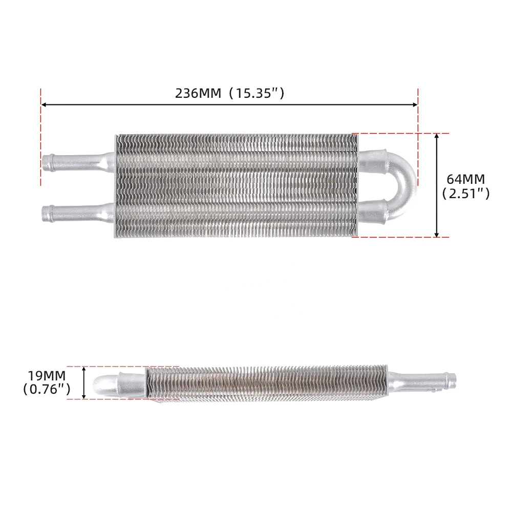 RASTP-Aluminum 2 Row Oil Cooler Kit Radiator Car Transmission Plate & Fin Oil Cooler Auto-Manual Radiator Converter RS-OSA020