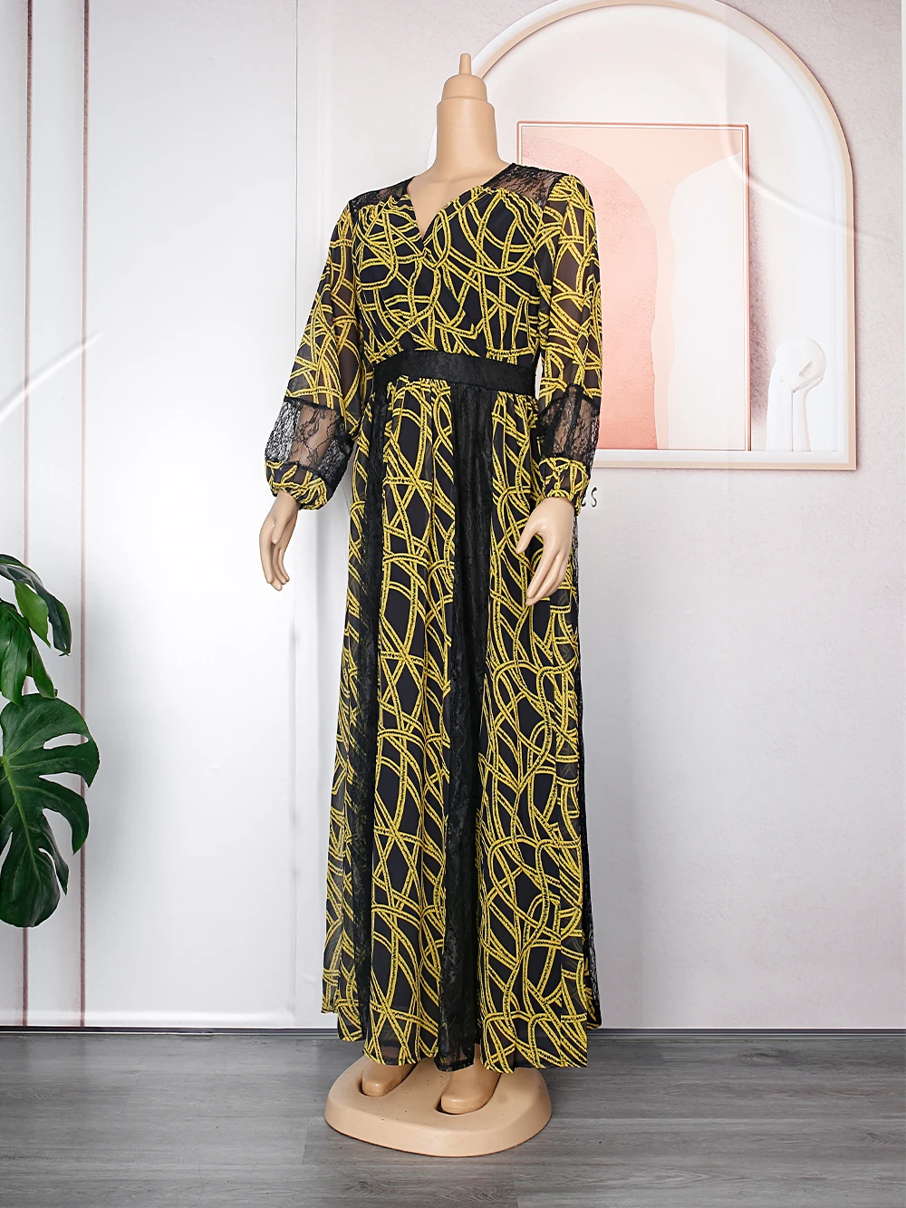 MD-Robe de soirée en mousseline de soie pour femmes africaines, grande taille, manches longues, kaftan Abaya, vêtements Ankara pour dames, printemps 2023