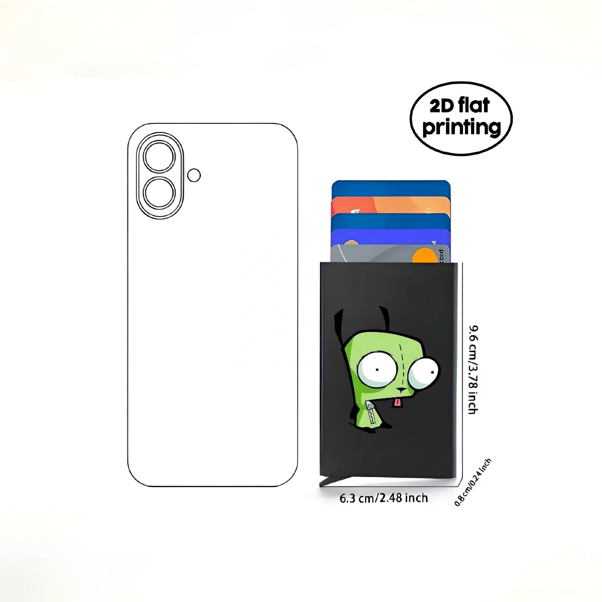 GIR Invader Zim 2026 新しいスタイルのファッションプリントカードケース さまざまなカラーオプション 使いやすい コンパクトで日常のニーズに最適