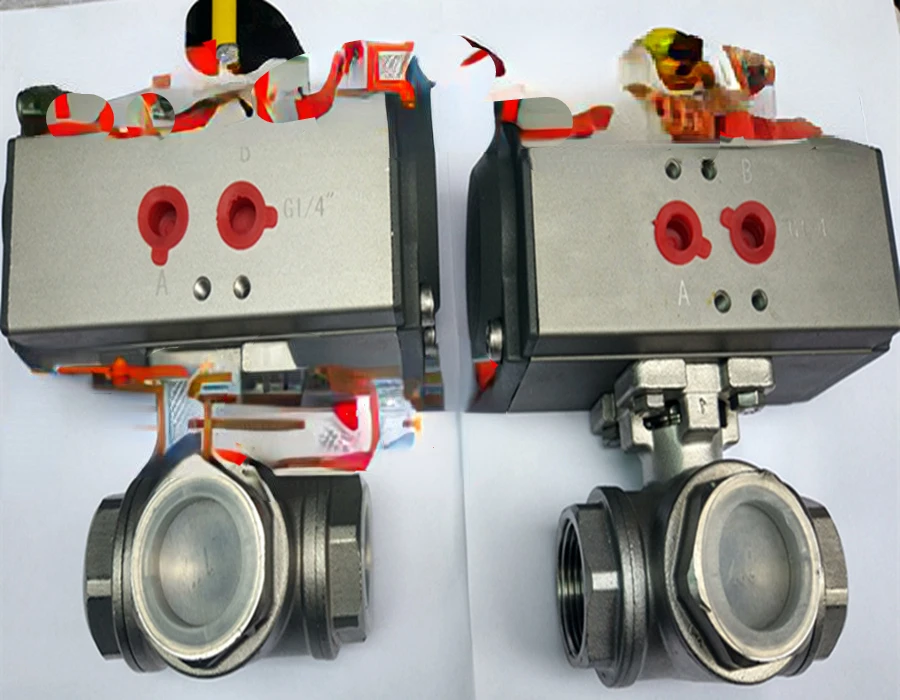 

For 304 Stainless Steel at Pneumatic Three-Way Screw Ball Valve Q614F-16P/5F Pneumatic Screw Buckle Tee Ball Valve Valve