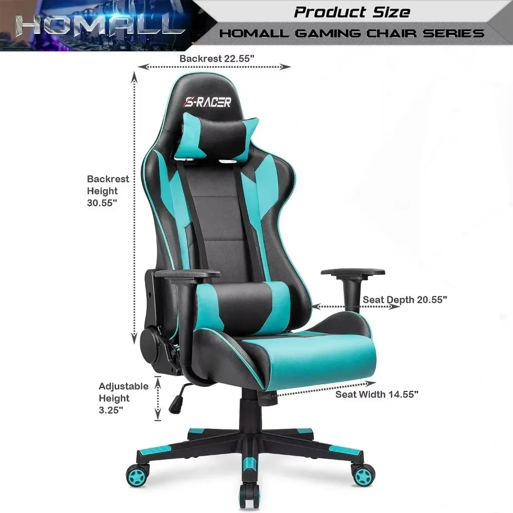 Office Chair High Back Computer Chair Leather Desk Chair Racing Executive Ergonomic Adjustable Swivel