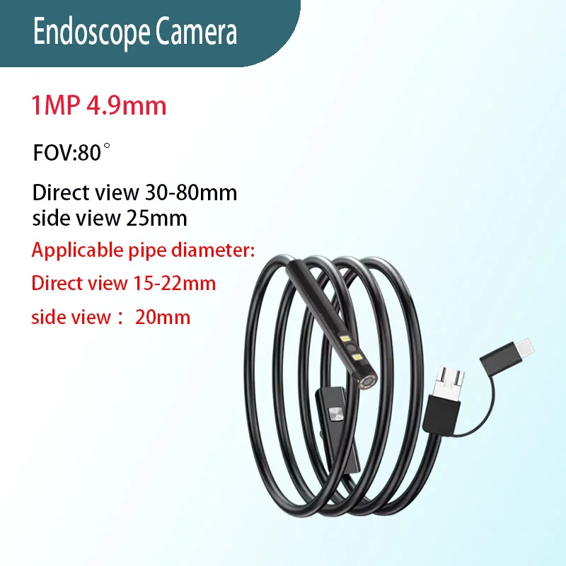 

Эндоскоп TYPE-C 720P, двойной caméra simple 3 en 1, Micro USB, pour Dictionaries Android, Endoscope d'inspection de tuyaux étanche