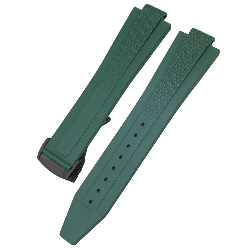 محدب لينة FKM الفلوروروبر المطاط حزام الساعات ل ل لونجين L3 830 835 Hydroconquest Conquest GMT V.H.P 21 مللي متر 22 مللي متر حزام ساعة اليد