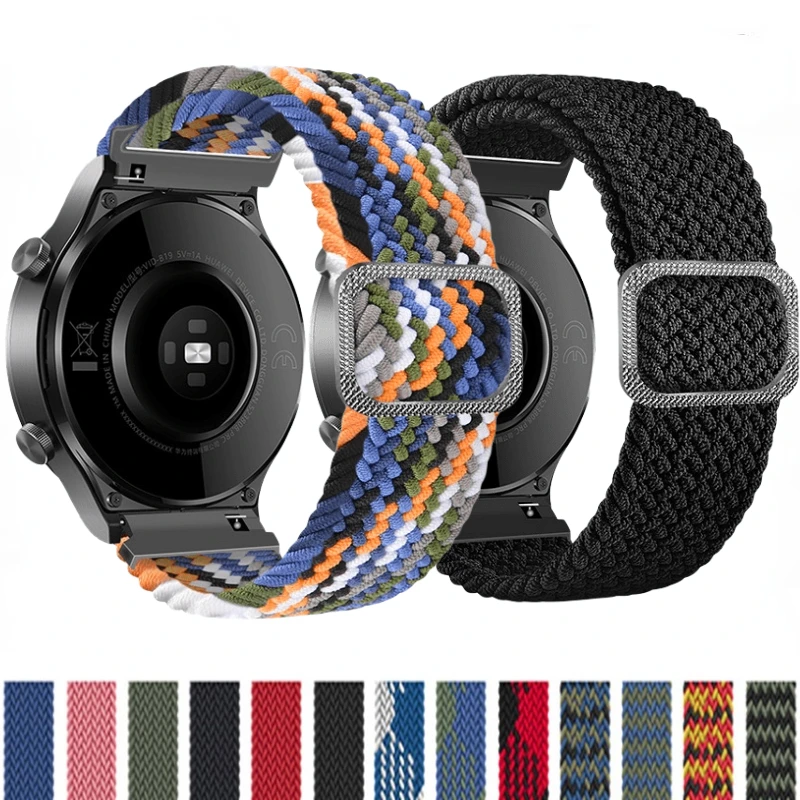 

22mm 20mm Nylon Strap For Samsung galaxy watch3/4/5/4 classic Woven bracelet belt For Active 2/Amazfit GTR/Huawei watch GT2 band