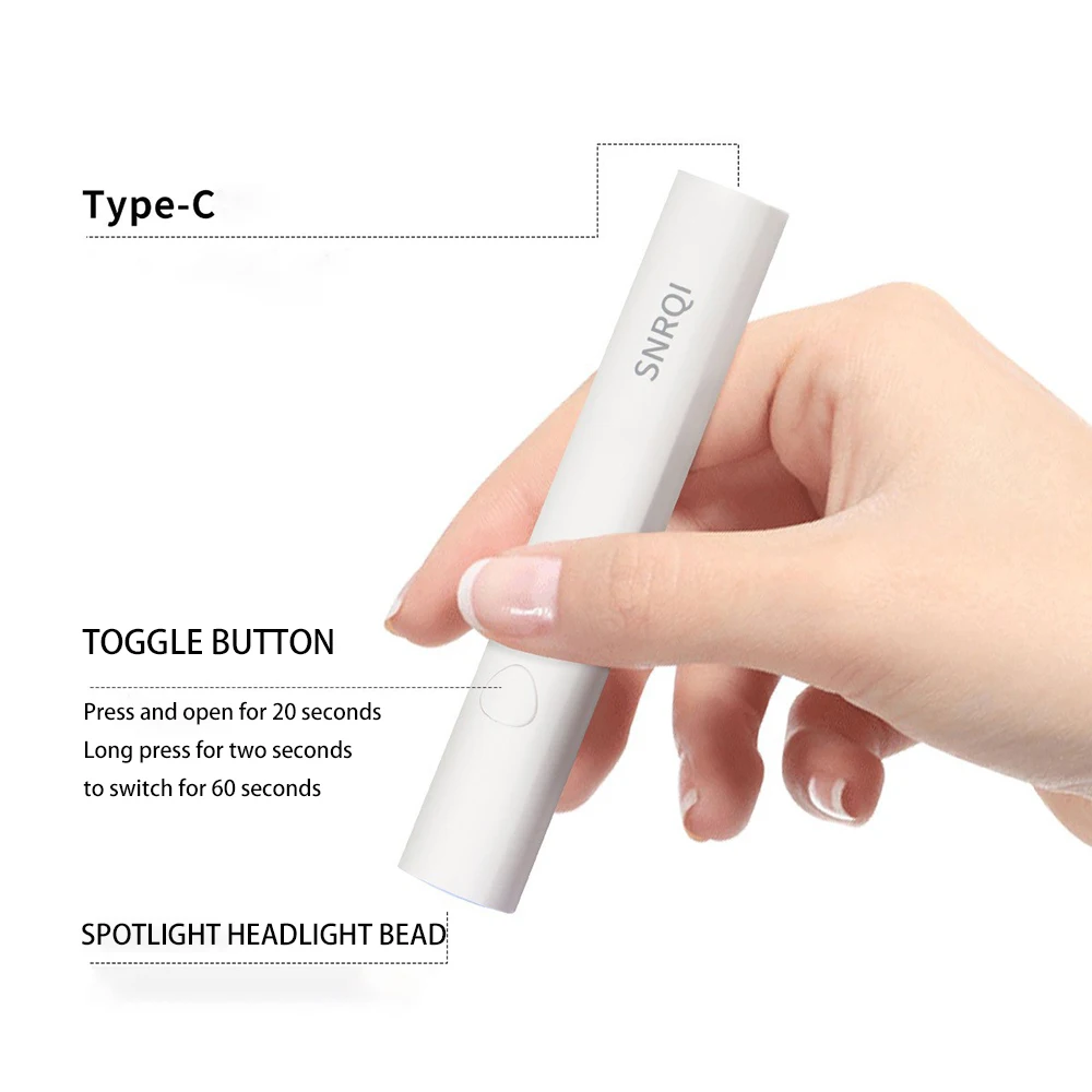 Lampada LED per manicure portatile portatile Mini lampada per fototerapia ad alta potenza Lampada UV per nail art ad asciugatura rapida senza annerimento per la cura delle unghie