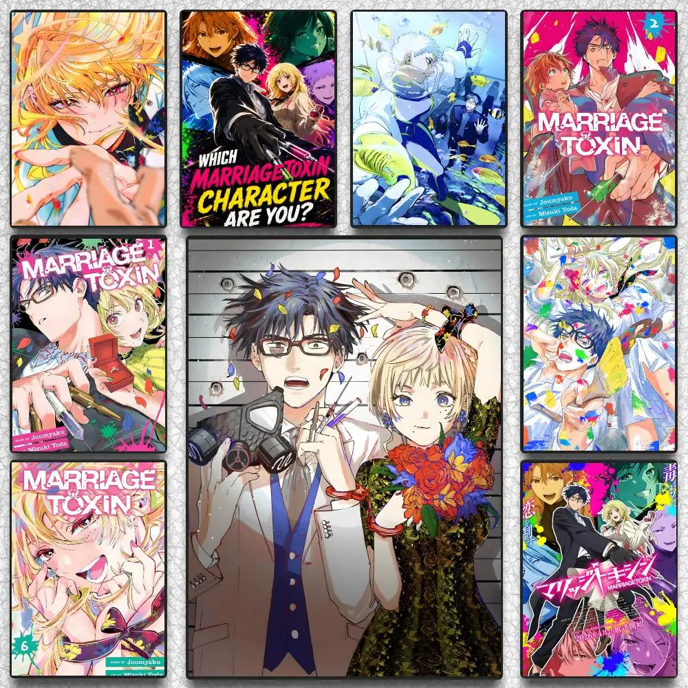 Mariage Toxin Anime Romance School Poster Self-adhesive Advanced Aesthetic Printing Paper Wall Art for Living Room Home Decor