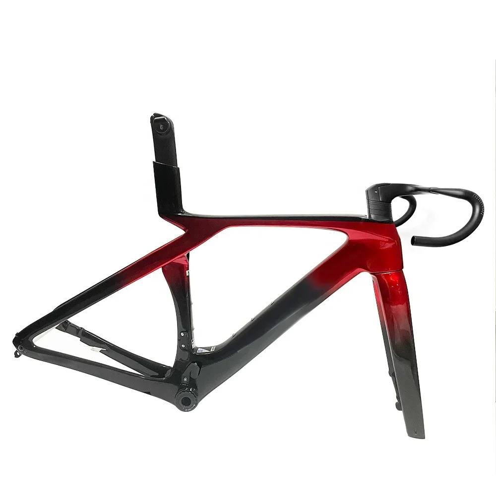 700C Carbon Disc Brake Road Bicycle Frame Bike Frames T47 with Bike Handlebar Mechanical