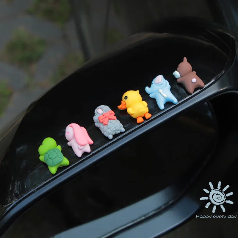 6pcs Cute Animal Ornament Car Center Console Display Screen Ornament Car Rearview Mirror Bike Little Turtle Cute Pendant Doll view 6