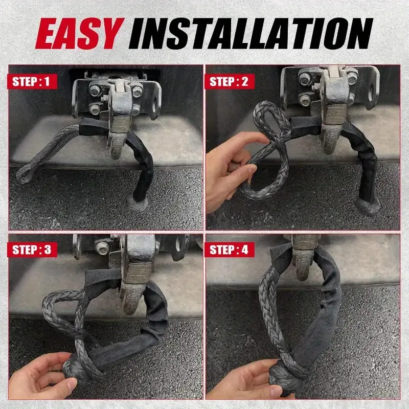 مجموعة استعادة تكبل ناعمة فائقة التحمل - قوة كسر 56,000 رطل، 1/2 بوصة × 22 بوصة، للشاحنات على الطرق الوعرة، ومركبات UTV وATVs