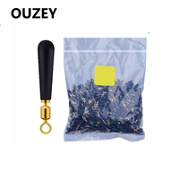 10Pcs-100Pcs Fishing Gear Block Rotation Drift Fishing Floats Accessory Bobber Copper Rubber Tools Fishing Gadget Float Rest