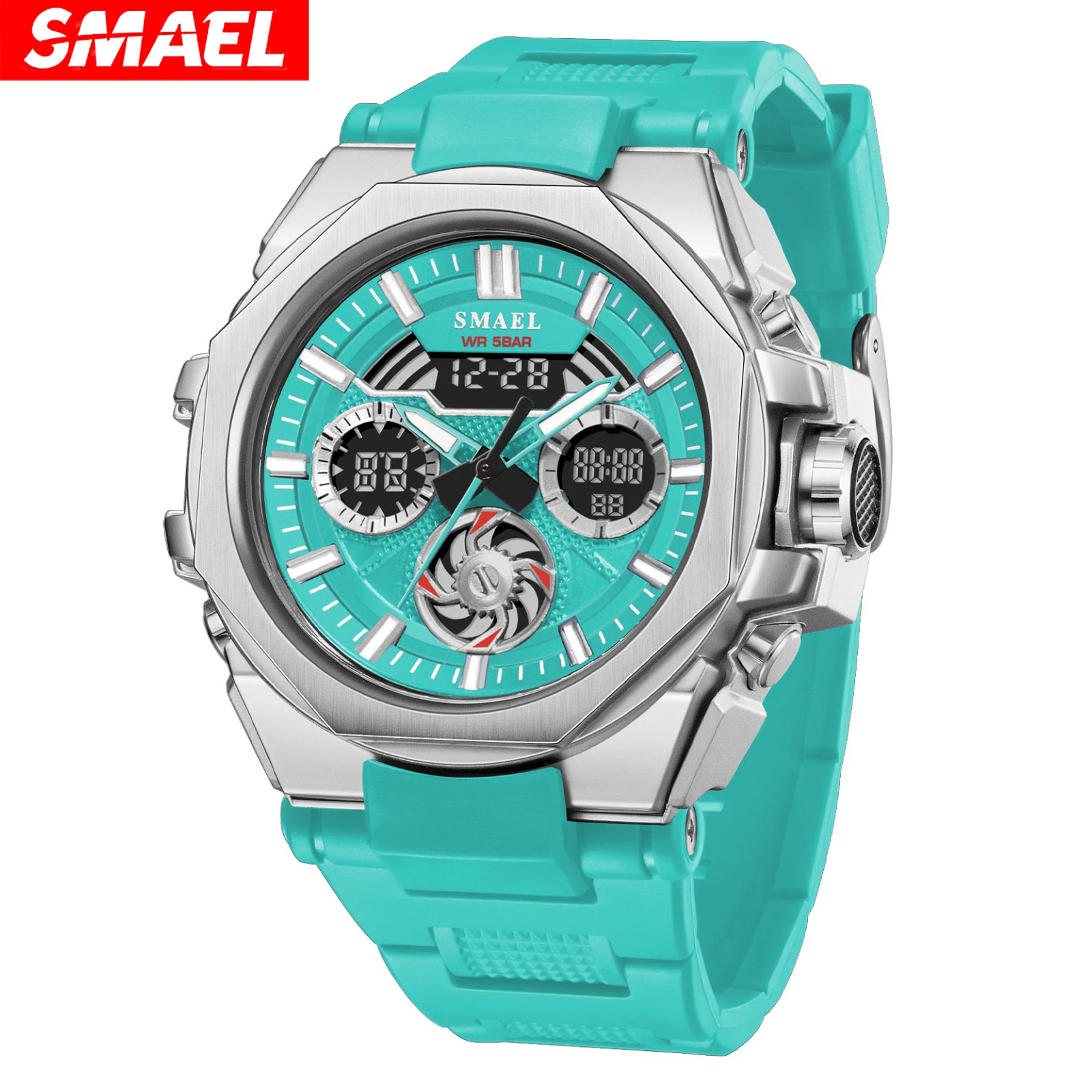 

SMAEL цифровые часы спортивные светодиодные наручные часы мужские водонепроницаемые двойной дисплей времени свет секундомер военные кварцевые часы мужской подарок