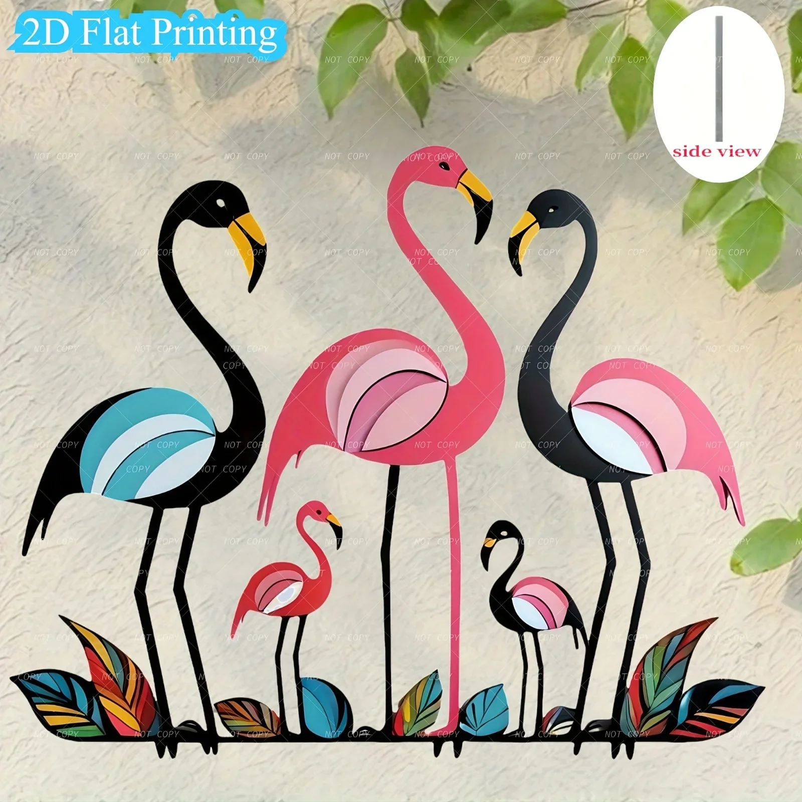 CIFBUY Flamingo Metal Wall Art Sign Iron Decor Rust Proof Waterproof For Indoor Outdoor Garden Patio Home Decoration
