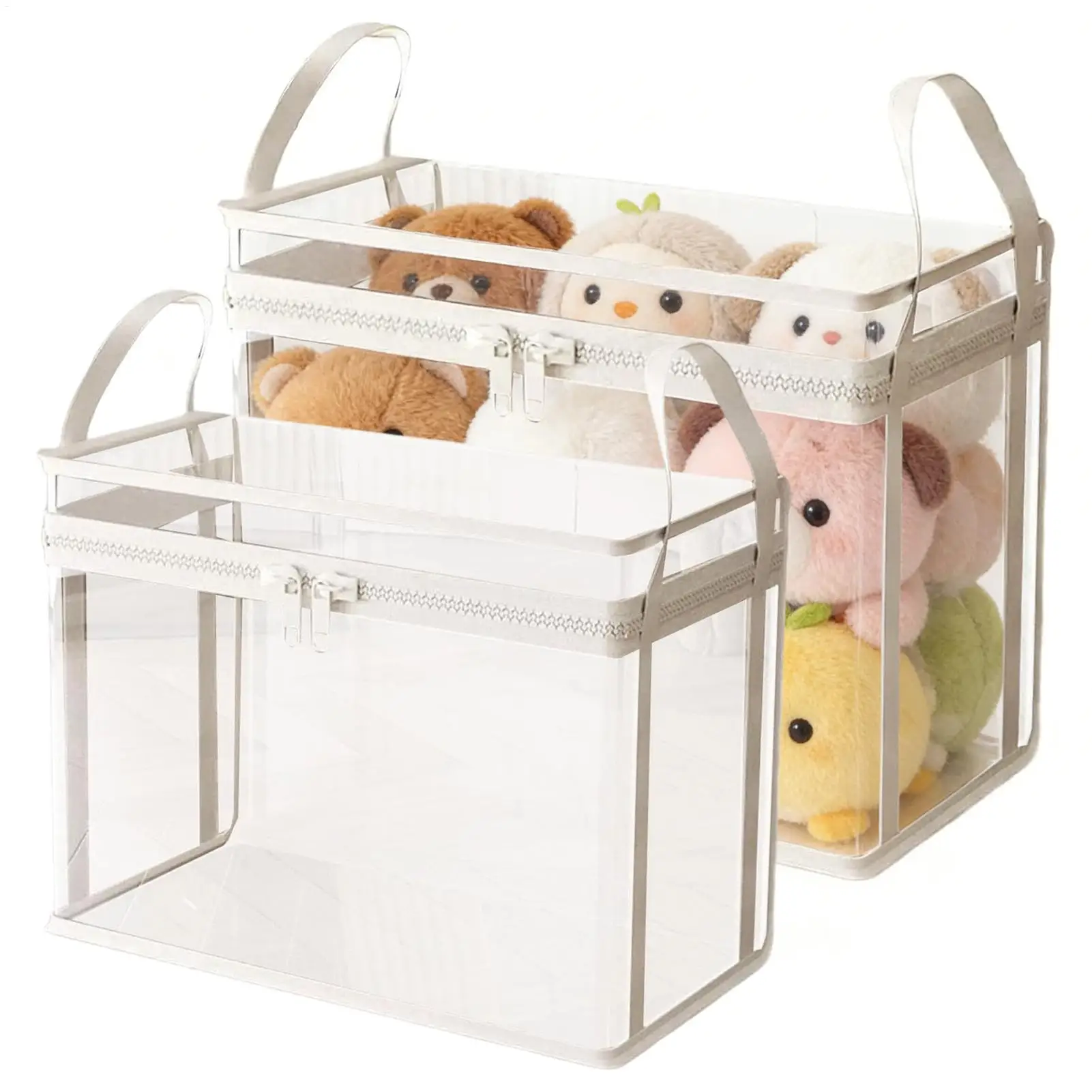 

Коробка для хранения мягких игрушек, 2 шт., контейнеры для плюшевых кукол, контейнеры для мягких игрушек для гостиной, игровой комнаты, кабинета, балкона