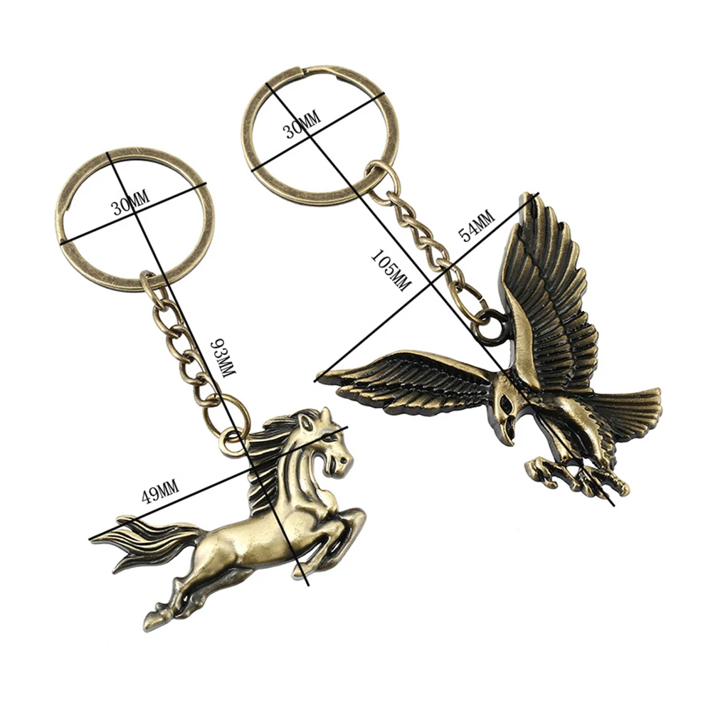 

2PCS Alloy Keychain Durable Material Creative Design Graduate Gift Car Key Ring Handbag Decor Bag Hanging Pendant Wallet
