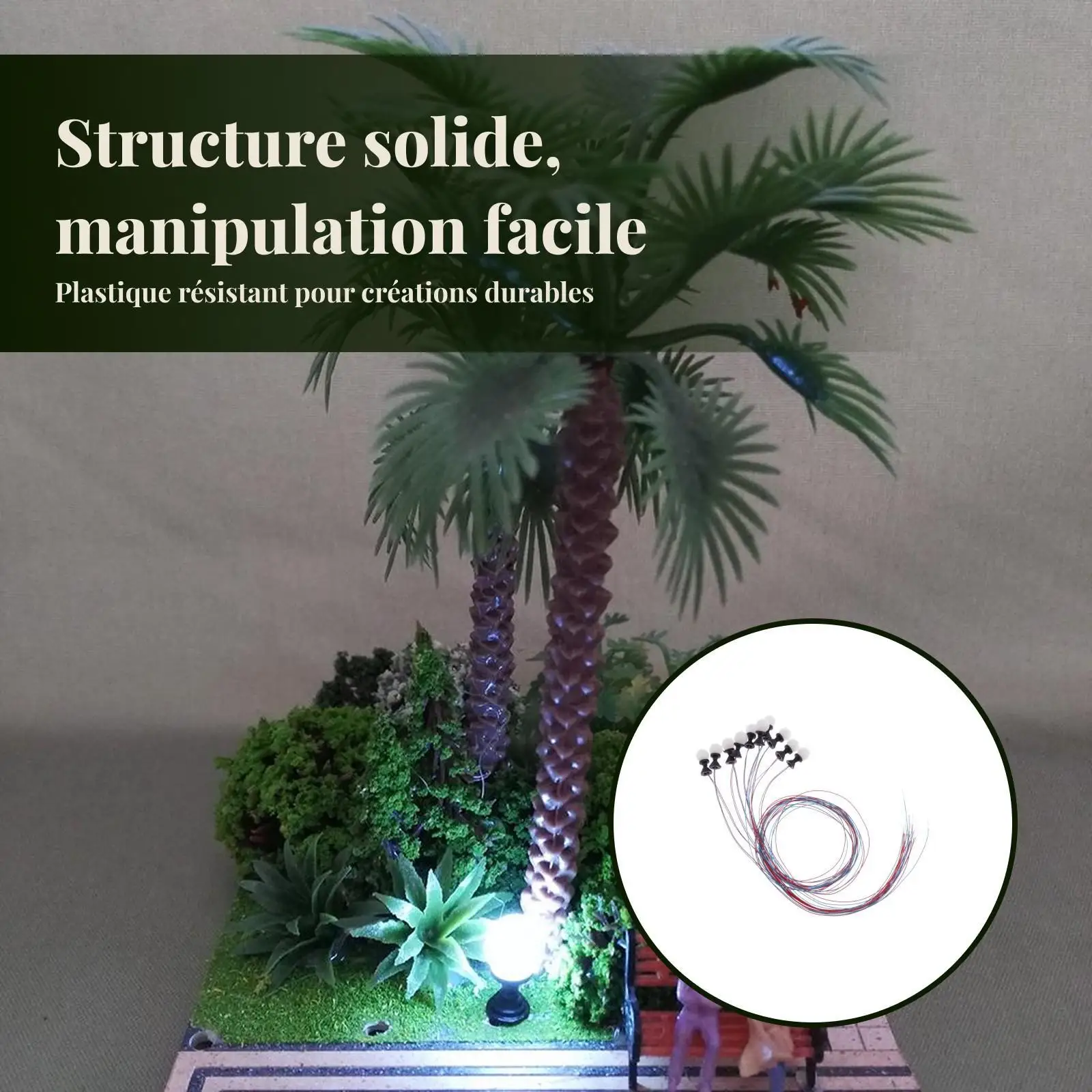 10 قطعة المنمنمات LED ضوء قطار السكك الحديدية شارع عمود الإنارة المشهد