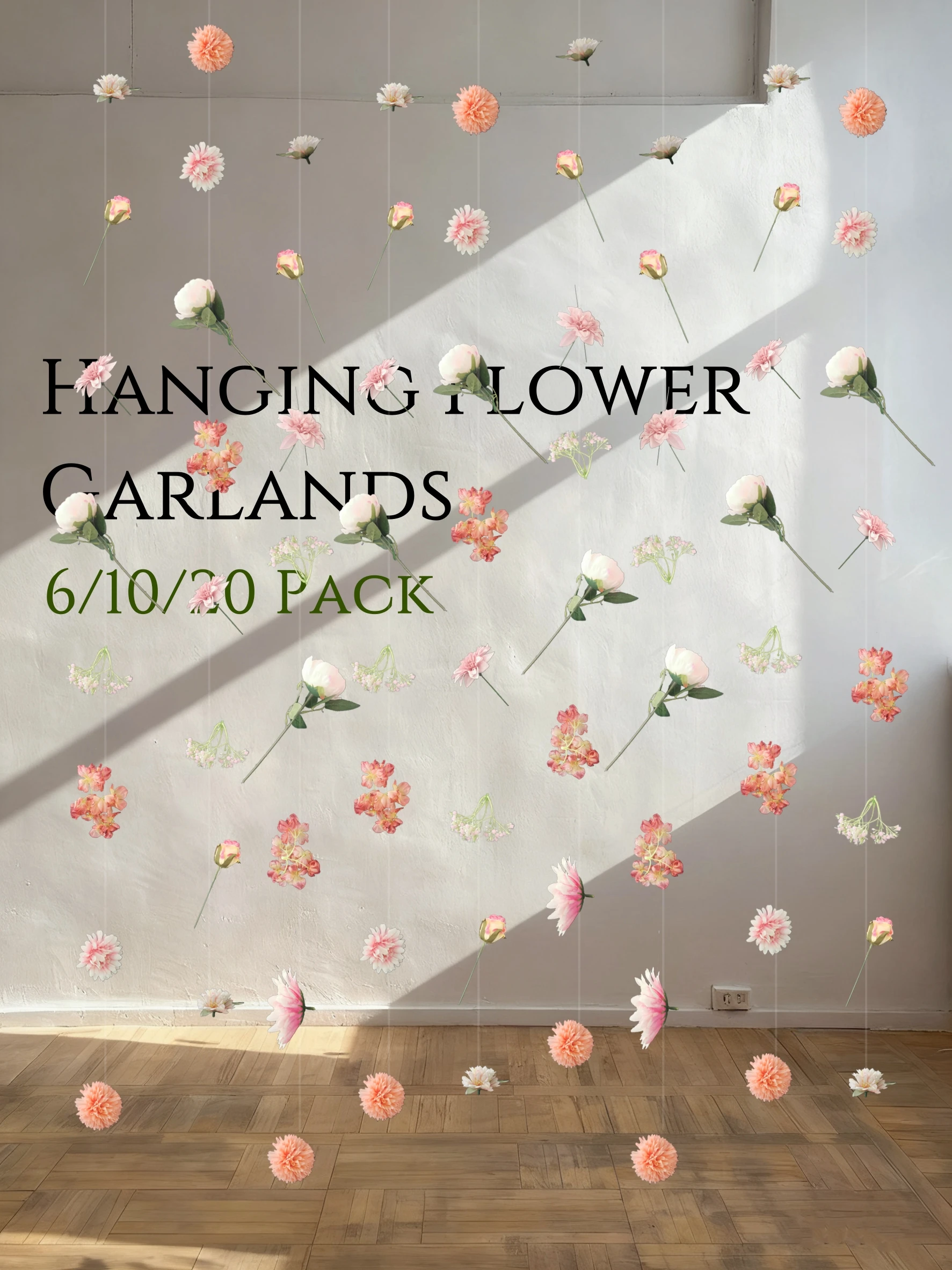 

6-20Pcs Flower Garlands Hanging Wildflower Backdrop Decoration Flower Backdrop for Wedding Birthday Photo Background Home Decor