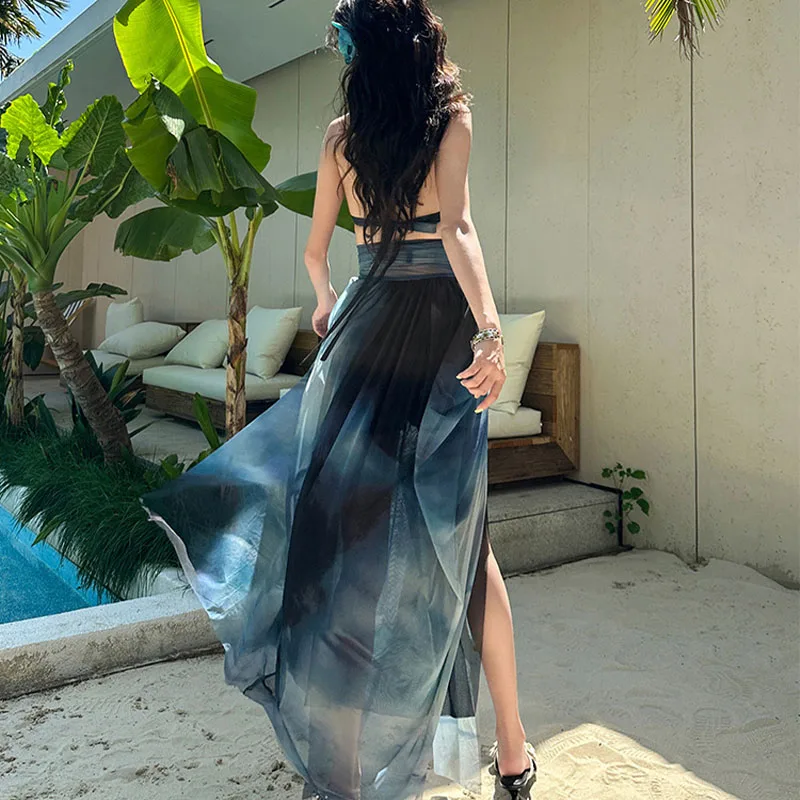 Thai Sanya vacances licou cou une pièce robe de plage dos ouvert été maillot de bain pour les femmes ambiance maillot de bain