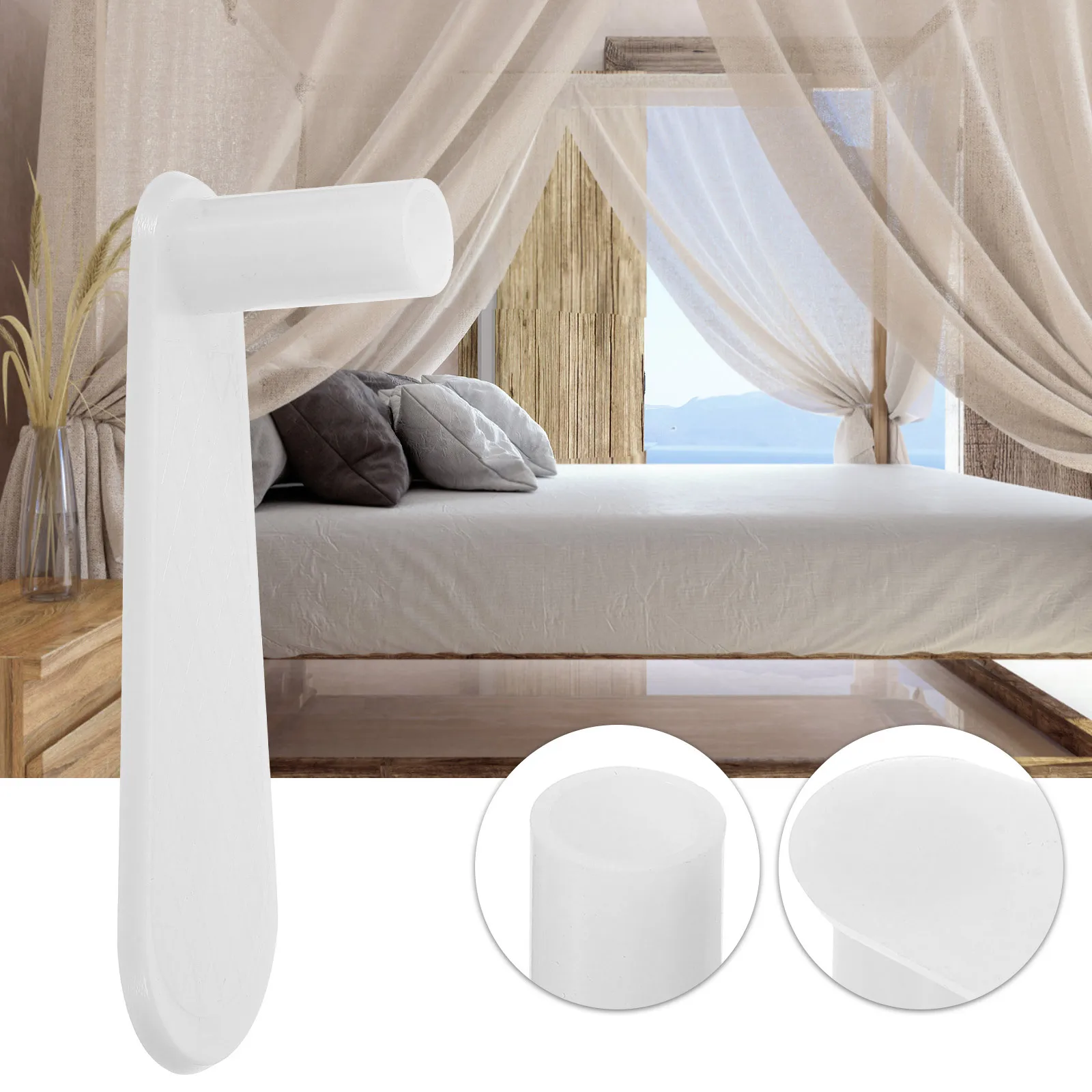 

4pcs Net Rod Presser Foot Plastic Bed Curtain Bracket Replacement Reusable Lightweight Support Protector Bed Net