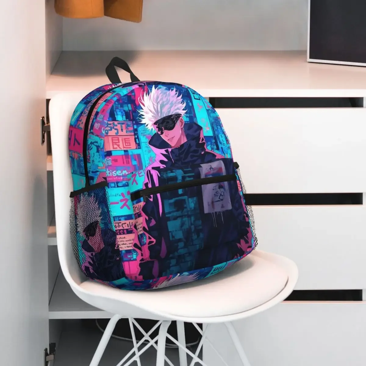 Jujutsu Kaisen Satoru Gojo Student Backpack School Bag Hiking Travel Daypack for Boys Girls Fashion Bookbag Shoulder Bags