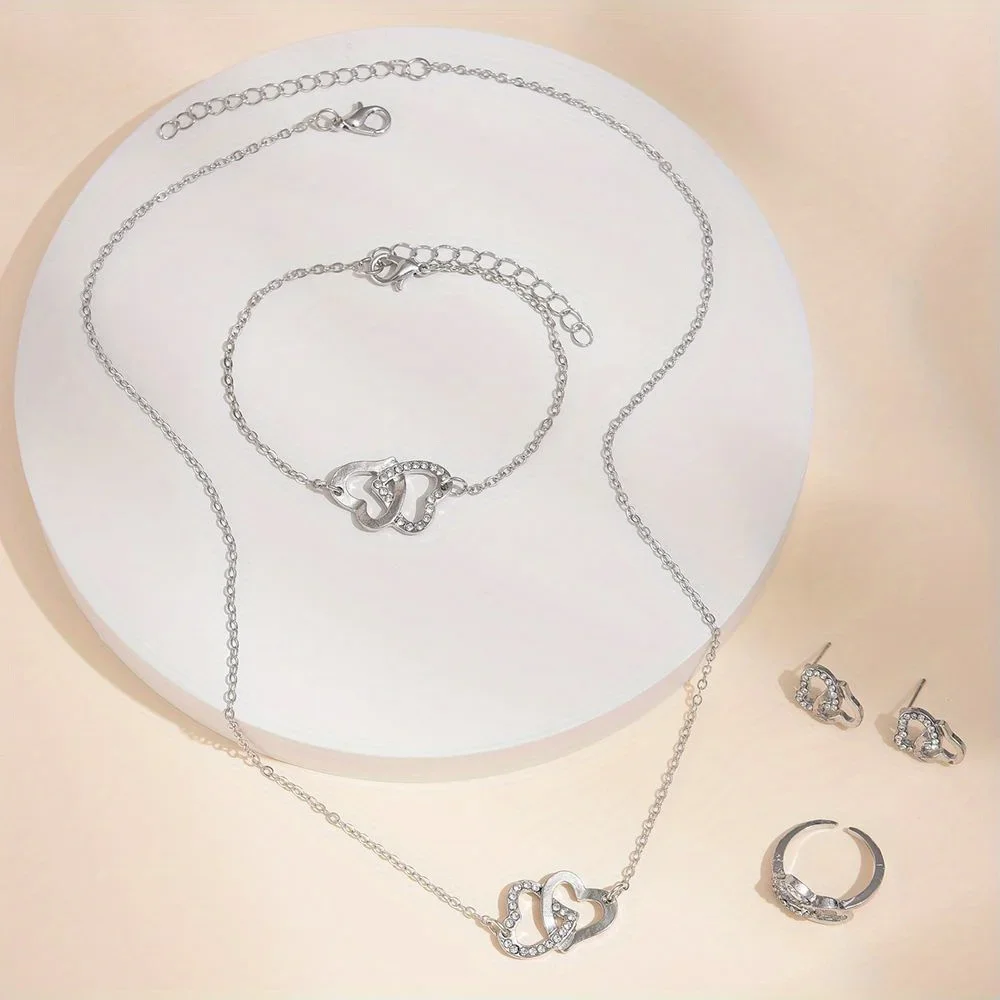 ساعة كوارتز مع ديكور من حجر الراين ، مؤشر دائري أنيق ، طقم مجوهرات إلكترونية ، هدية لأمي وصديقته ، 1: 5 ، تناظرية