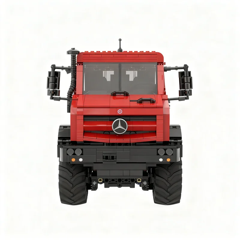 2107pcs MOC Technical Expert Builder RED Mercedesss Unimoges U5023 modular attachments Control+ Model Building Blocks Brick