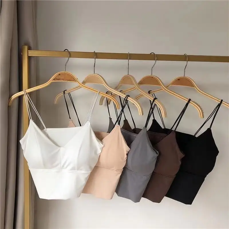 Sexy Ice Silk Camisole For Women Summer Breathable Comfort Underwear Girls Crop Tops Vest Female Black Sexy Tube Tops Bras White