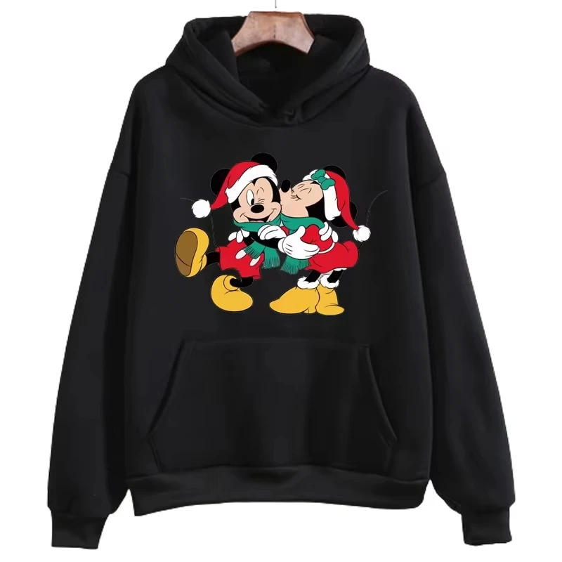 MINISO Kawaii لطيف Kawaii عادية مقنع طويلة الأكمام البلوز متعة غرزة عيد الميلاد طباعة هوديي الرجال والنساء Harajuku pullove