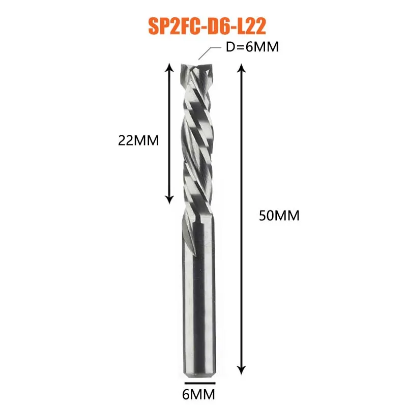 Compressie Frees Houtwerk Up & Down Cut Twee Fluiten Spiraal Carbide Frees Cnc Router Hout End Mill Cutter bits