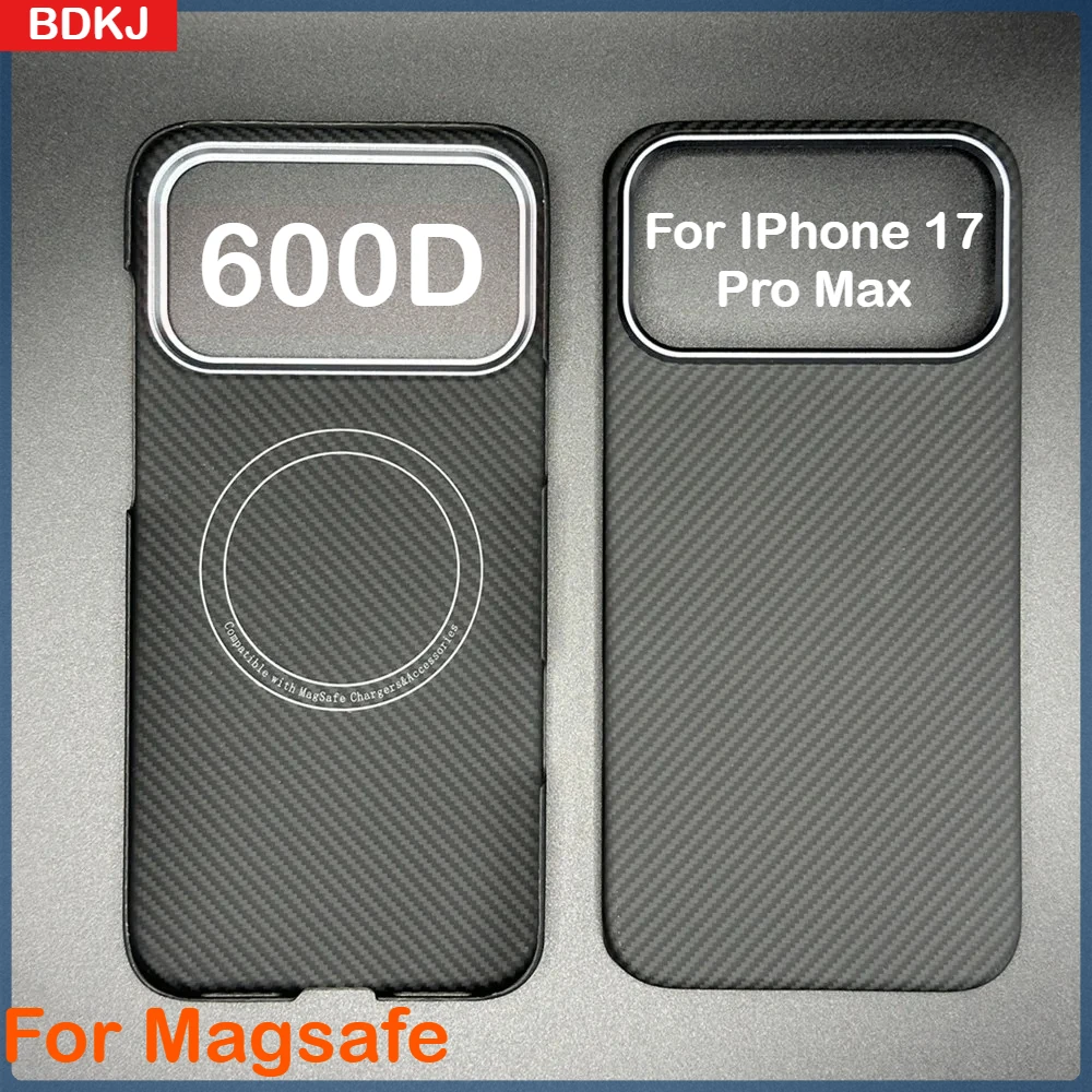 

Ultra-Thin 600D Real Carbon Fiber for Magsafe Case for New IPhone 17 Pro Max 17 Pro Air 17 Aramid Kevlar Wireless Charging Cover