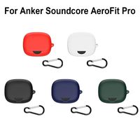 Silicone Earbuds Protective Case Anti-drop Dustproof Headphone Charging Box Sleeve Soild Color for Anker Soundcore AeroFit Pro