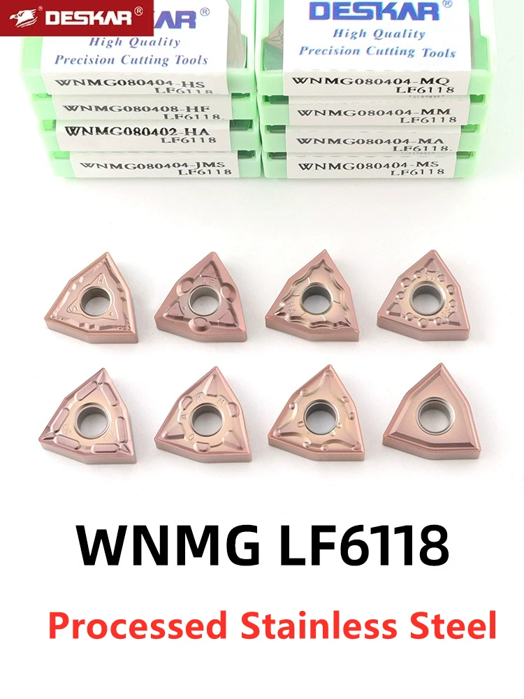 

Deskar Original Wnmg080412 Wnmg080404 Wnmg080408 Ma Ms Mq Hs Ha Gs mm R-S L-S Lf6118 Carbide Blade Lathe Cutter