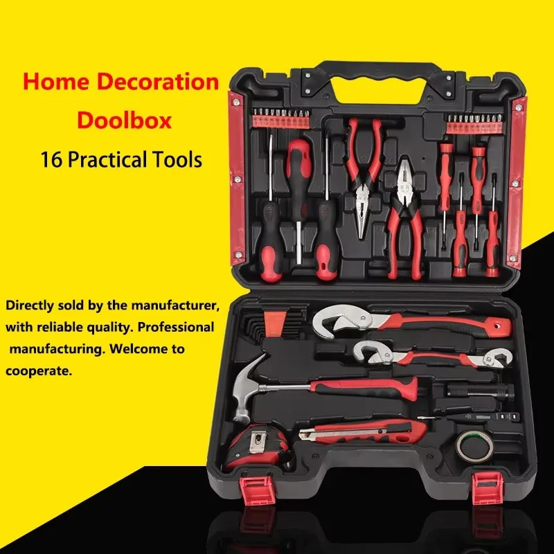 16pcs Home Use Multi-Function Hand Tools Kit with Hard Case OEM/ODM Customization -001 for Auto-Repair & Gift