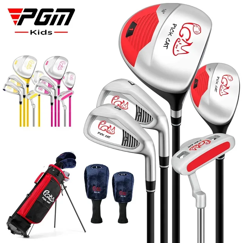 

PGM 3-12 Years Old Kids Golf Club Set Children's Boy Girl Beginner's Golf Training Wood Iron Swing Putter Bag Gift JRTG007