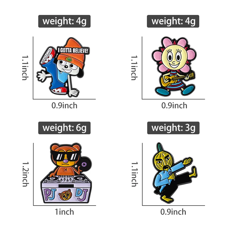 Music Game Enamel Pins Rock Band Bear DJ Sunflower Brooch Funny Dog Badge Backpack Lapel Pin Accessories Gift for Friends