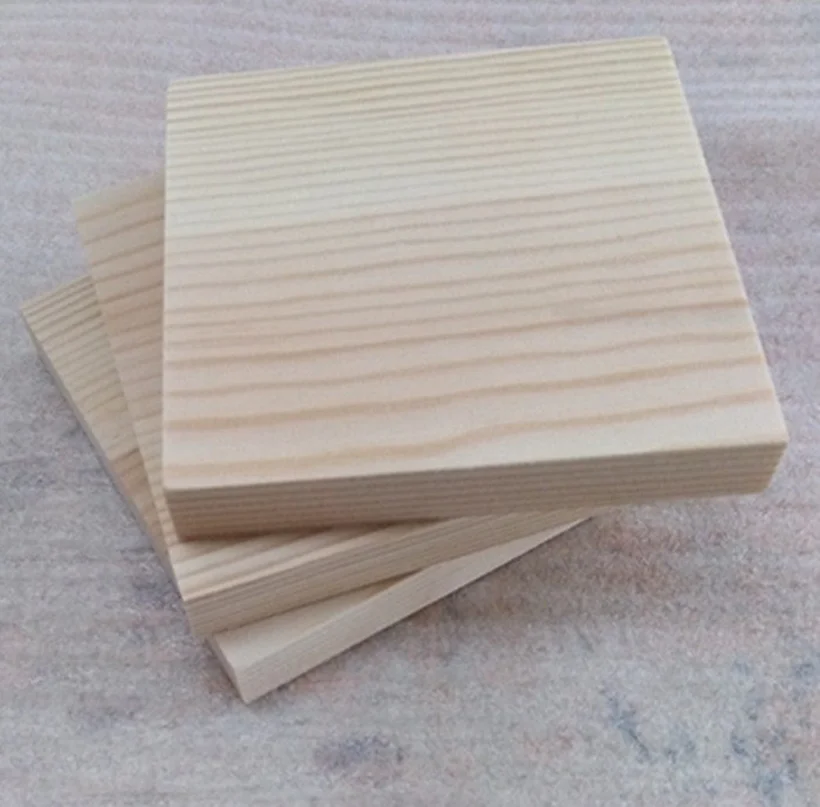 Thick10/15/18mm Square Pine Wood Coaster Blanks for DIY Painting Carving Pyrography and Scroll Saw Projects Sharp/Rounded Corner