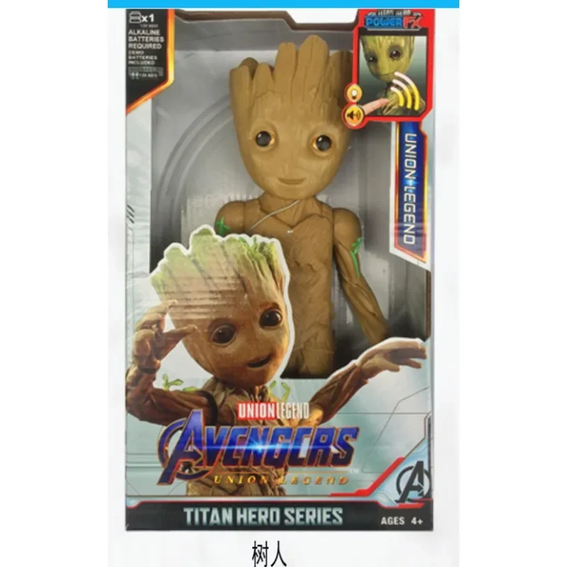 마블 어벤져스 액션 피규어, 슈퍼히어로 스파이더맨, 다리미, 블랙 팬서, 캡틴 아메리카, 그루트 헐크, 빛나는 생일 선물 장난감