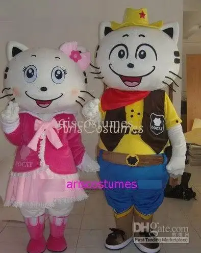 

New Adult Best Sale High Quality Professional Both Cats Cat Mascot Costume Christmas Fancy Dress Halloween Mascot Costume