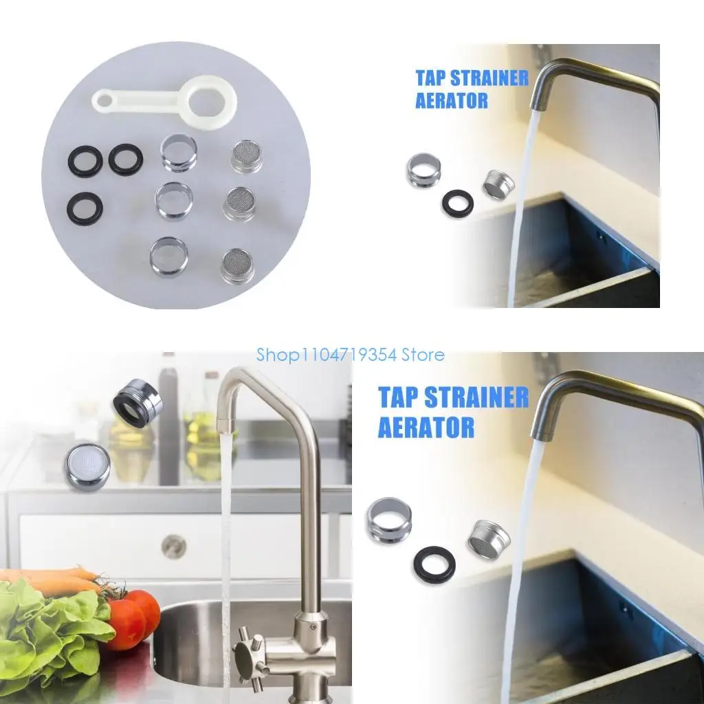 

0XLD Set of 3 Tap Aerators With External Thread for Splash Reduction Daily Use