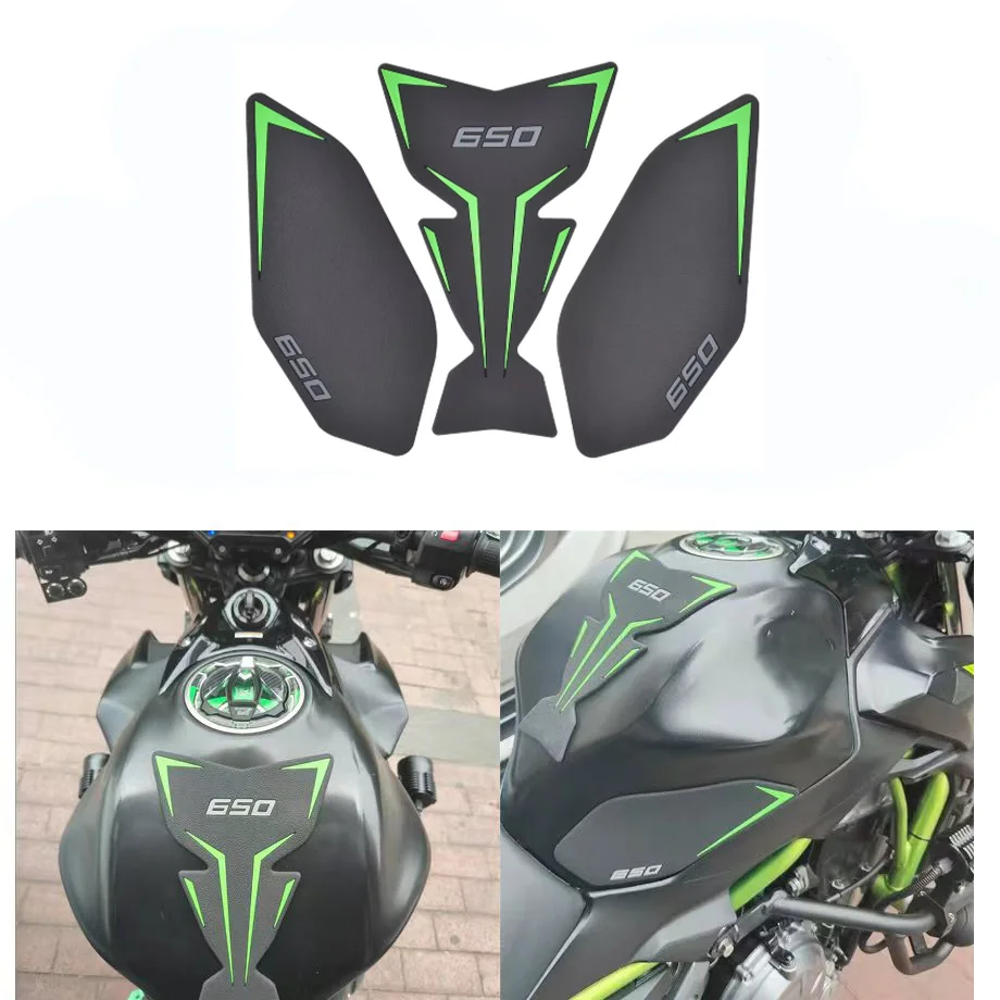 Motorcycle Tank Pads, Side Knee Stickers, Grip Protector, Decal For Kawasaki Ninja650 Z650 2017-2026,