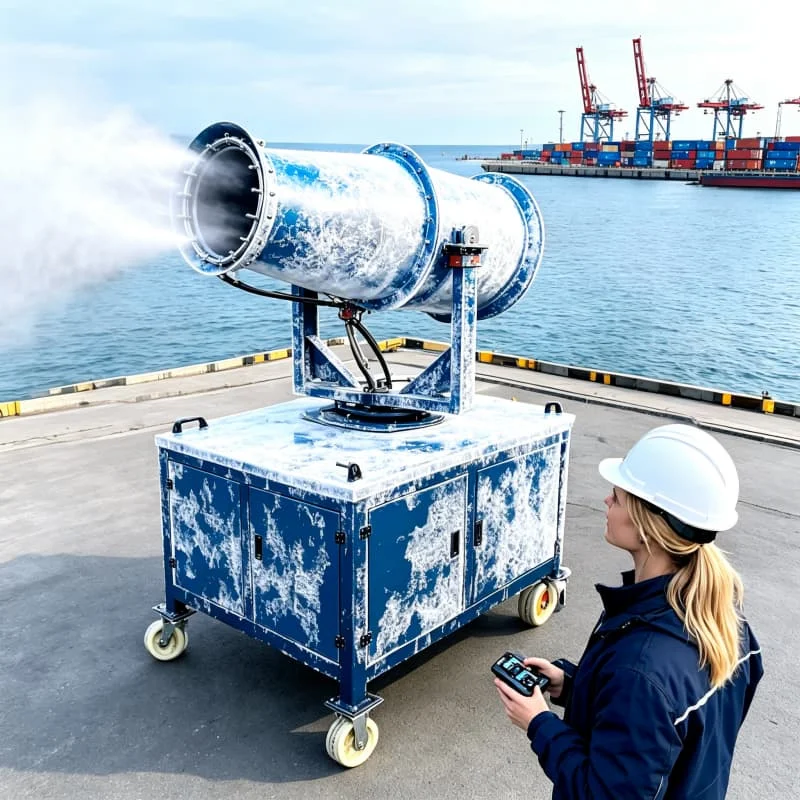 High Airflow Fog Cannon Machine 80m Mist Spray 98400m³/h For Coal Yard Stockpile Demolition Site Customized