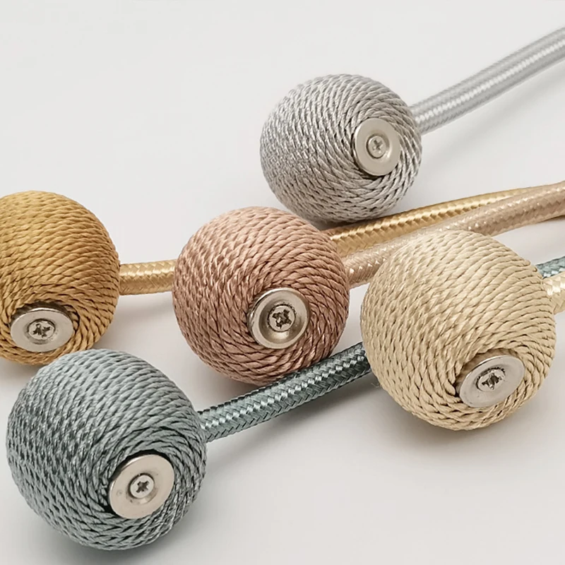 2Pcs Magnetic Curtain Tiebacks Outdoor Elegant Decorative Tie Backs Modern Rope Tiebacks for Drapes Window Curtain Holdbacks