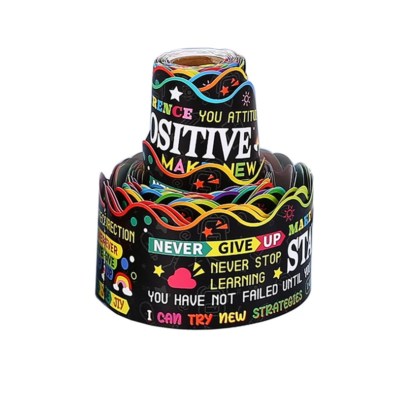 Bordas do quadro de avisos borda recortada incentivar guarnição para decoração de sala de aula borda decoração papel de fundo 16m-pzzw